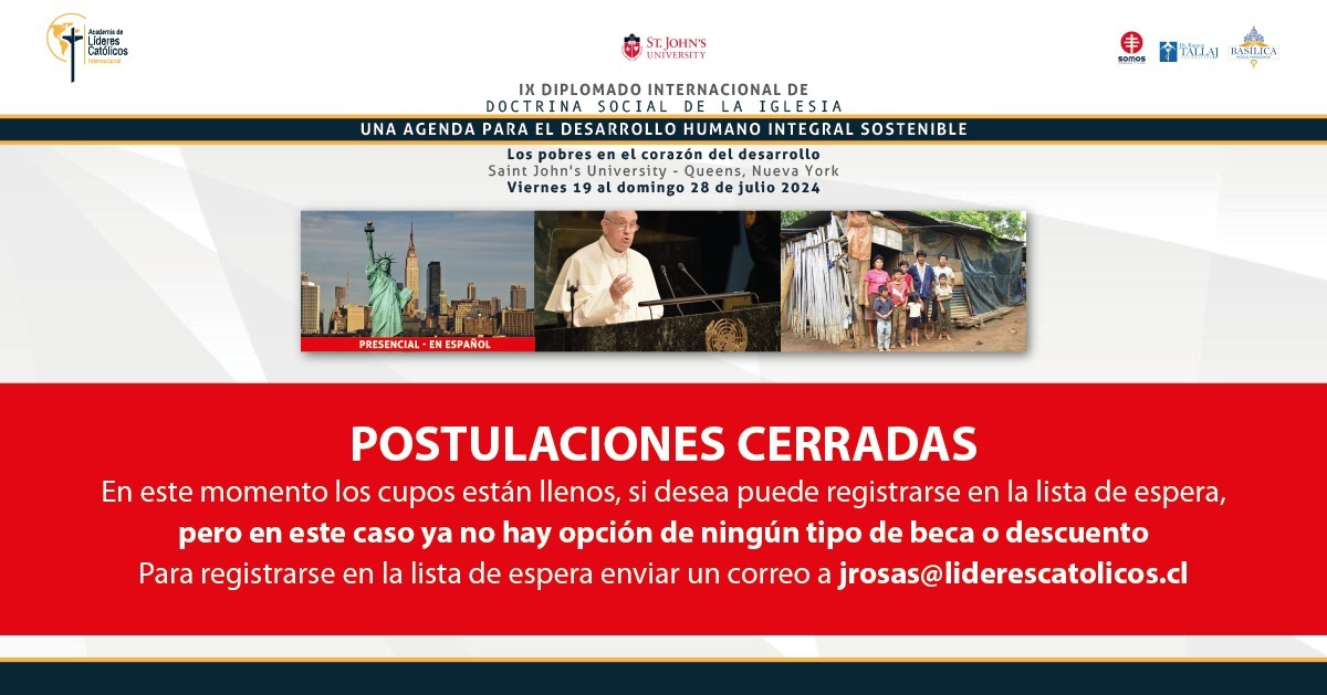 Faltando casi mes y medio para el inicio de nuestro diplomado, hemos cerrado postulaciones pues hemos completado los cupos para el Diplomado. Un éxito sin precedentes la convocatoria de este diplomado: 150 líderes de 20 países de América, Europa y Africa