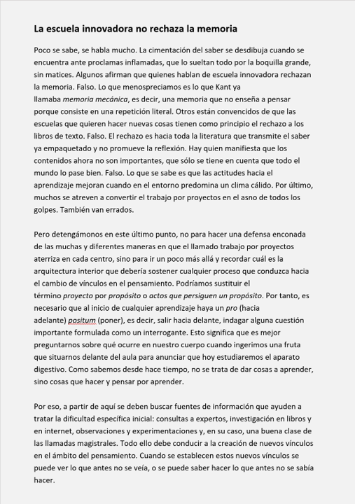 RodrigJG's tweet photo. 📌La escuela innovadora no rechaza la memoria.
🎒Algunos afirman que quienes hablan de escuela innovadora rechazan la memoria. Falso. Lo que menospreciamos es lo que Kant ya llamaba memoria mecánica, es decir, una memoria que no enseña a pensar porque consiste en una repetición literal. Otros están convencidos de que las escuelas que quieren hacer nuevas cosas tienen como principio el rechazo a los libros de texto. Falso... Continúa  👇
por @MontserratFons