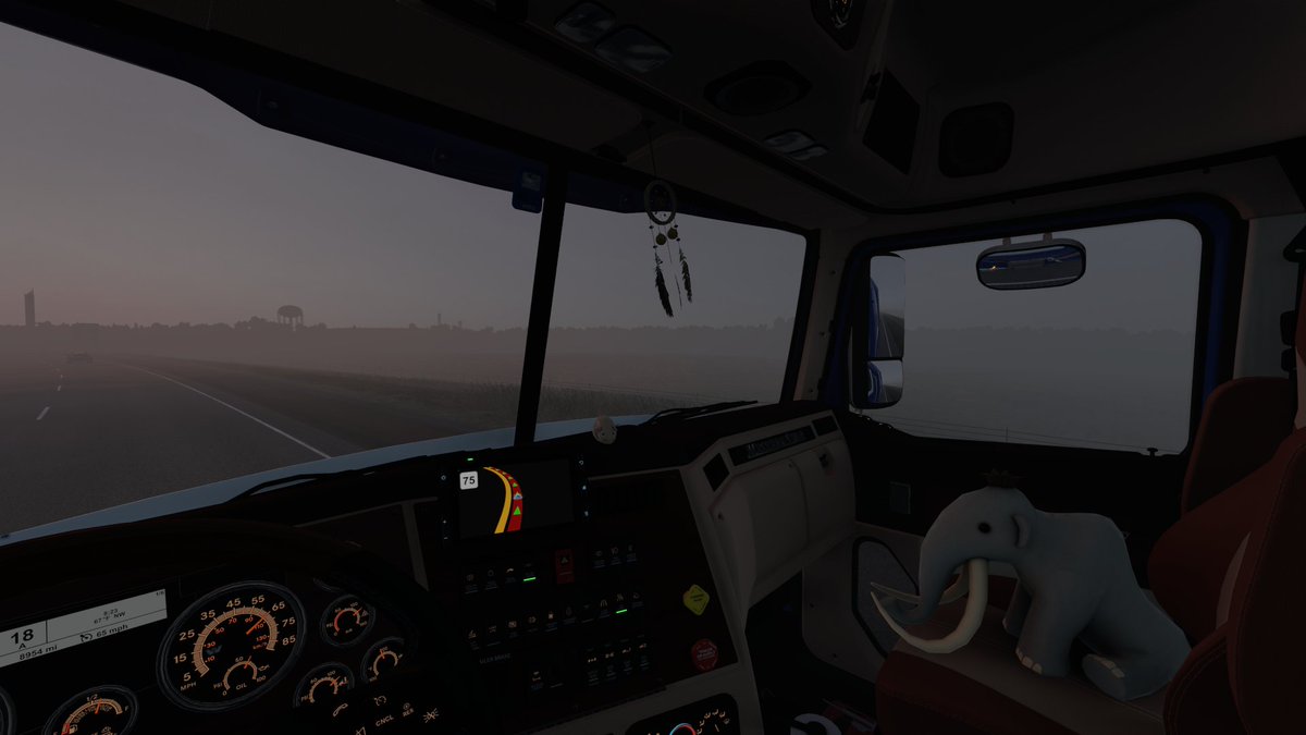 <a href="/SCSsoftware/">SCS Software</a> Here's my latest from #ATS, cruising through Kansas in the fog! 🌫️ 🚛