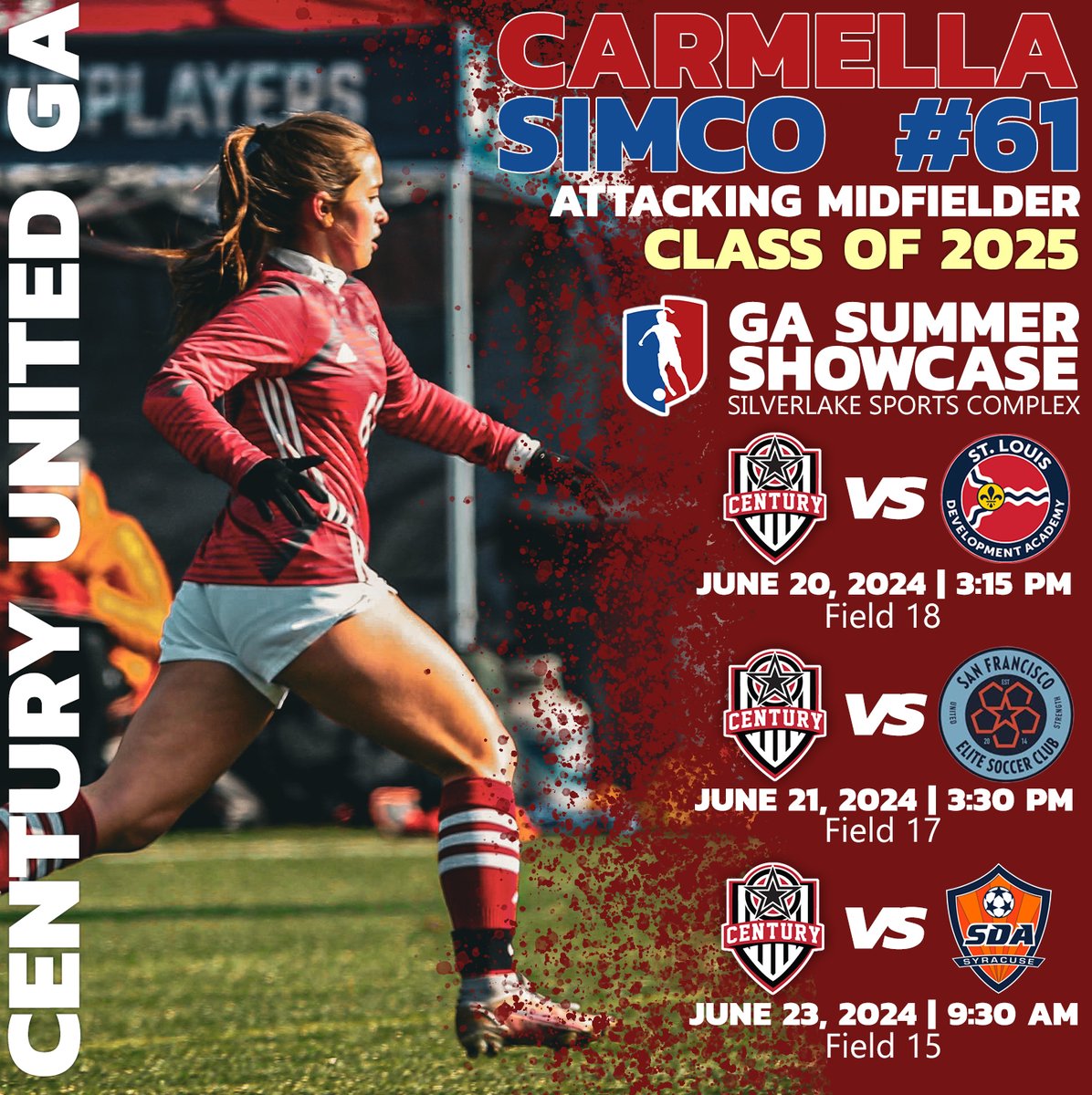 Catch my team and I in California for the last GA showcase of the year!

<a href="/TheSoccerWire/">SoccerWire</a> <a href="/PrepSoccer/">Prep Soccer ⚽️</a> <a href="/TopDrawerSoccer/">TopDrawerSoccer</a> <a href="/ImYouthSoccer/">ECNL/GA/Recruiting/College Soccer</a> <a href="/ImCollegeSoccer/">College Soccer Truth ™</a> <a href="/Century_Utd/">Century United</a> <a href="/Century07G/">Century07GA</a>  <a href="/GAcademyLeague/">Girls Academy</a>