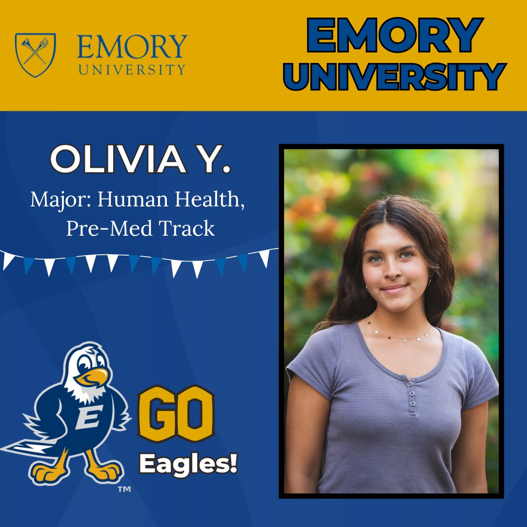 Olivia will be attending Emory University where she will be majoring in Human Health, Pre-Med Track. Incredible job! We are so proud of you!

#TheHudsonSchool #THSCommunity #THSUpperSchool #Hoboken