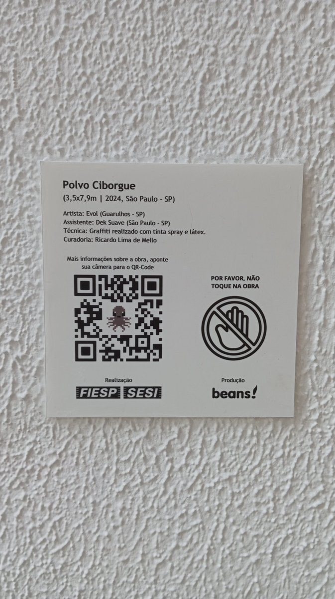 beans_com_br's tweet photo. Placa do #graffiti do Polvo Ciborgue instalada hoje no @Fiesp @SesiSaoPaulo https://t.co/kYMlBZDB6l