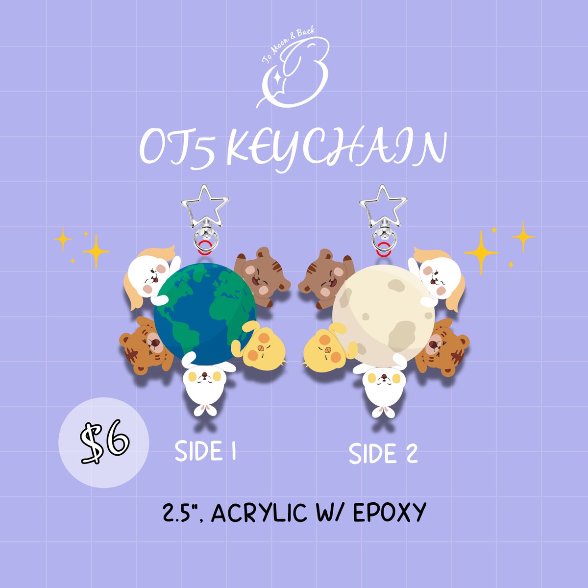 tomoonbackco's tweet photo. Preorder Items: OT5 Keychain
Preorder Close: 06/30

A design featuring all of Oneus’s official animals around the earth and moon! 
(bonus: using their official colors!) https://t.co/s8j0WEqUSX