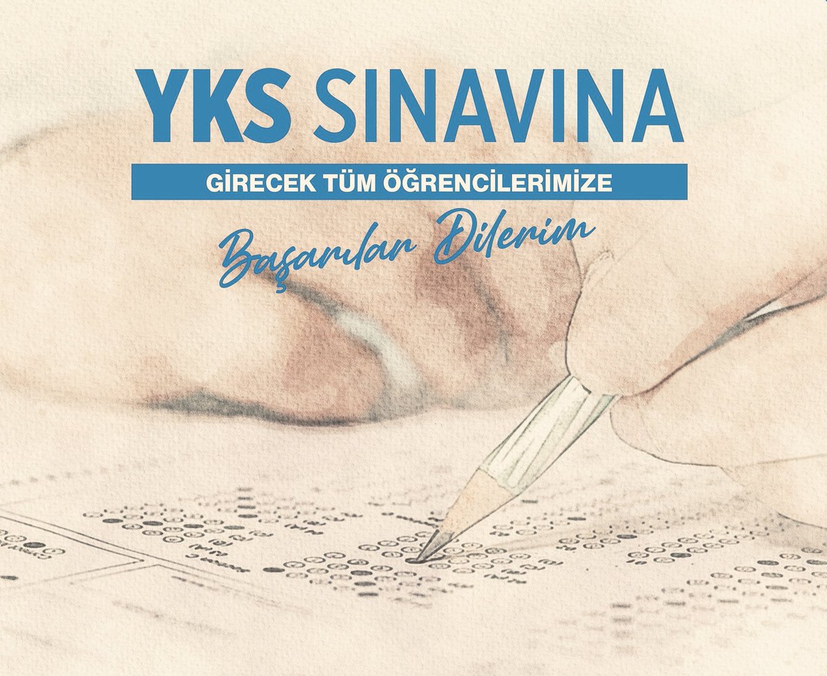 Hafta sonu yapılacak YKS’de bütün öğrencilerimize başarılar diliyor,

Allah’ın yardımıyla bilgi ve donanımınızı kullanarak en güzel sonuçları almanızı temenni ediyorum.