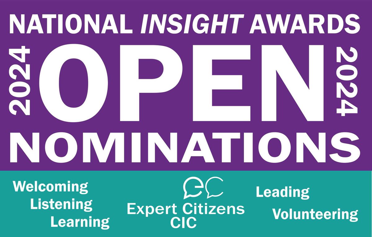 Happy Friday folks if you have five minutes, take your time to make a nomination for this year’s @ExpertCitizens #insightAwards help to celebrate people and organisations who are making a difference in your community expertcitizens.org.uk/insight-awards…