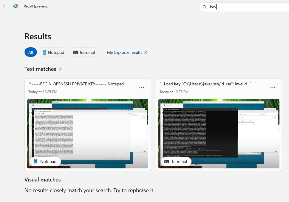 Wow! Microsoft Recall reviews!

"⭐️⭐️⭐️⭐️⭐️, it helped our customers get more and faster" - Redline stealer

"⭐️⭐️⭐️⭐️⭐️, helped us optimize our code base. Love it!" - Formbook stealer

"⭐️⭐️⭐️⭐️⭐️, so easy to use! Required no work to get information" - Rhadamanthys stealer
