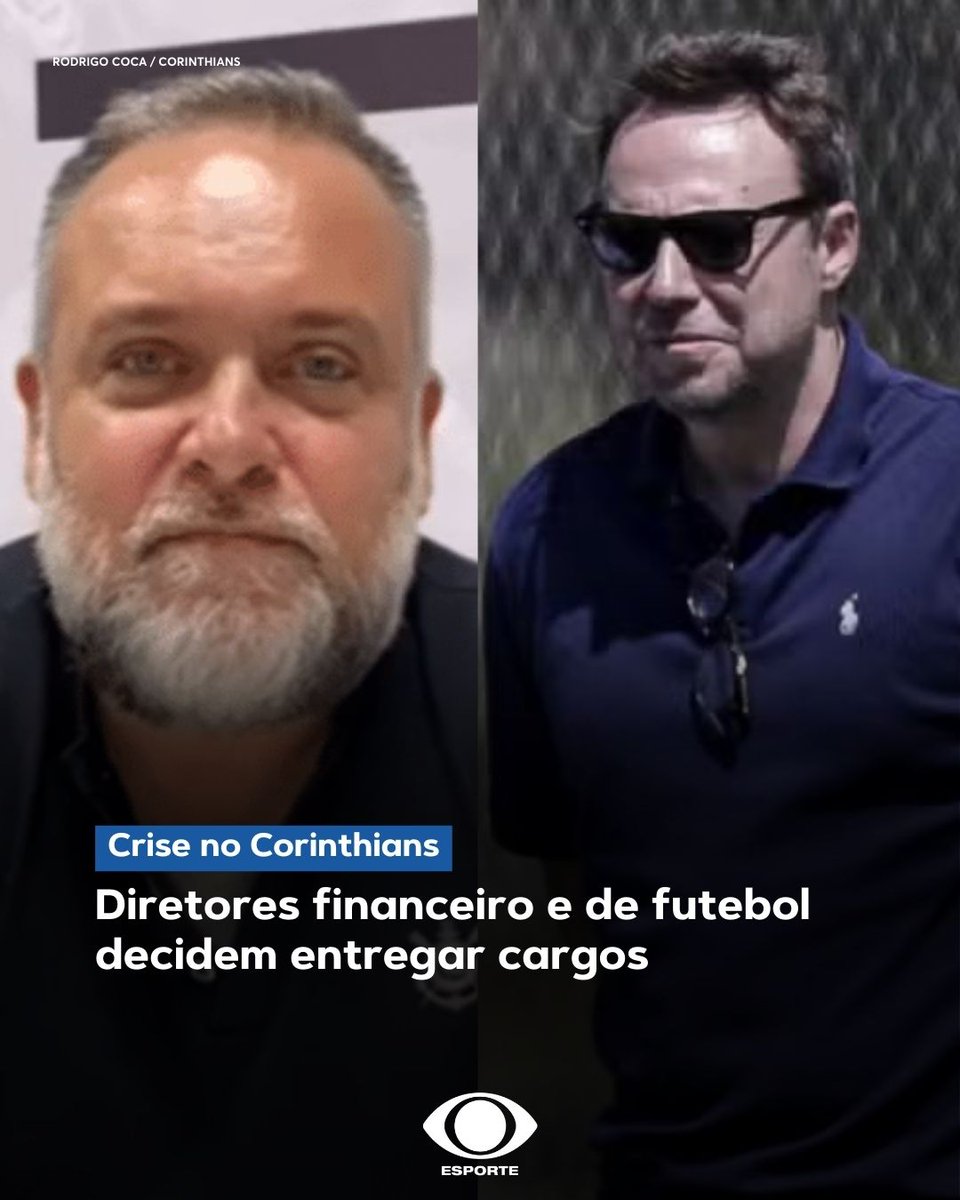 esportenaband's tweet photo. 🚨 MAIS SAÍDAS NO CORINTHIANS! 🚨
Rozallah Santoro, diretor financeiro, e Fernando Alba, diretor-adjunto de futebol vão pedir pra deixar os respectivos cargos no #Corinthians. O pedido ocorre após a saída da VaideBet como patrocinadora máster do clube.

🗞 @_pedroramiro | @RBandeirantes 

#EsporteNaBand