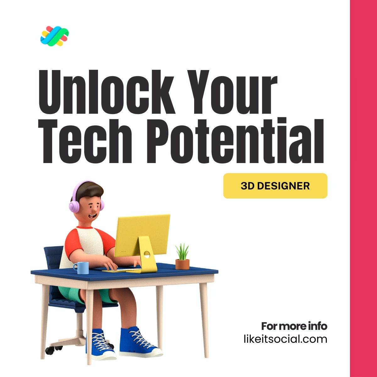 likeit_social's tweet image. Unlock Your Tech Potential with LikeIT Systems! 🚀 Discover the Future of 3D Design. Visit us at likeitsocial.com for more info! #TechPotential #3DDesign #LikeITSystems