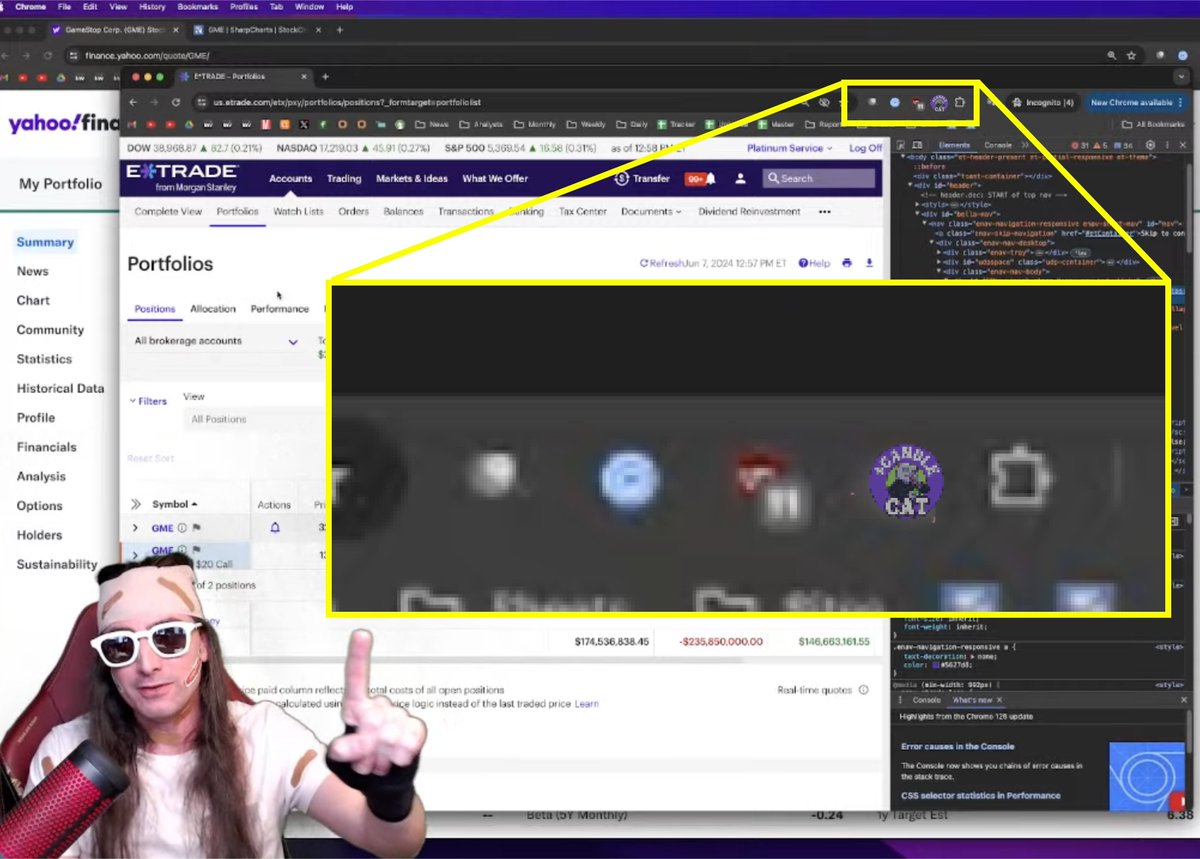 rolleer85's tweet photo. WTF? #RoaringKitty caught on his live stream using the $candle cat chrome extension?? 😱😱😮 😃
So bullish!!!!
#roaringkittyisback #live #stream https://t.co/Fx2ZHFx3GS