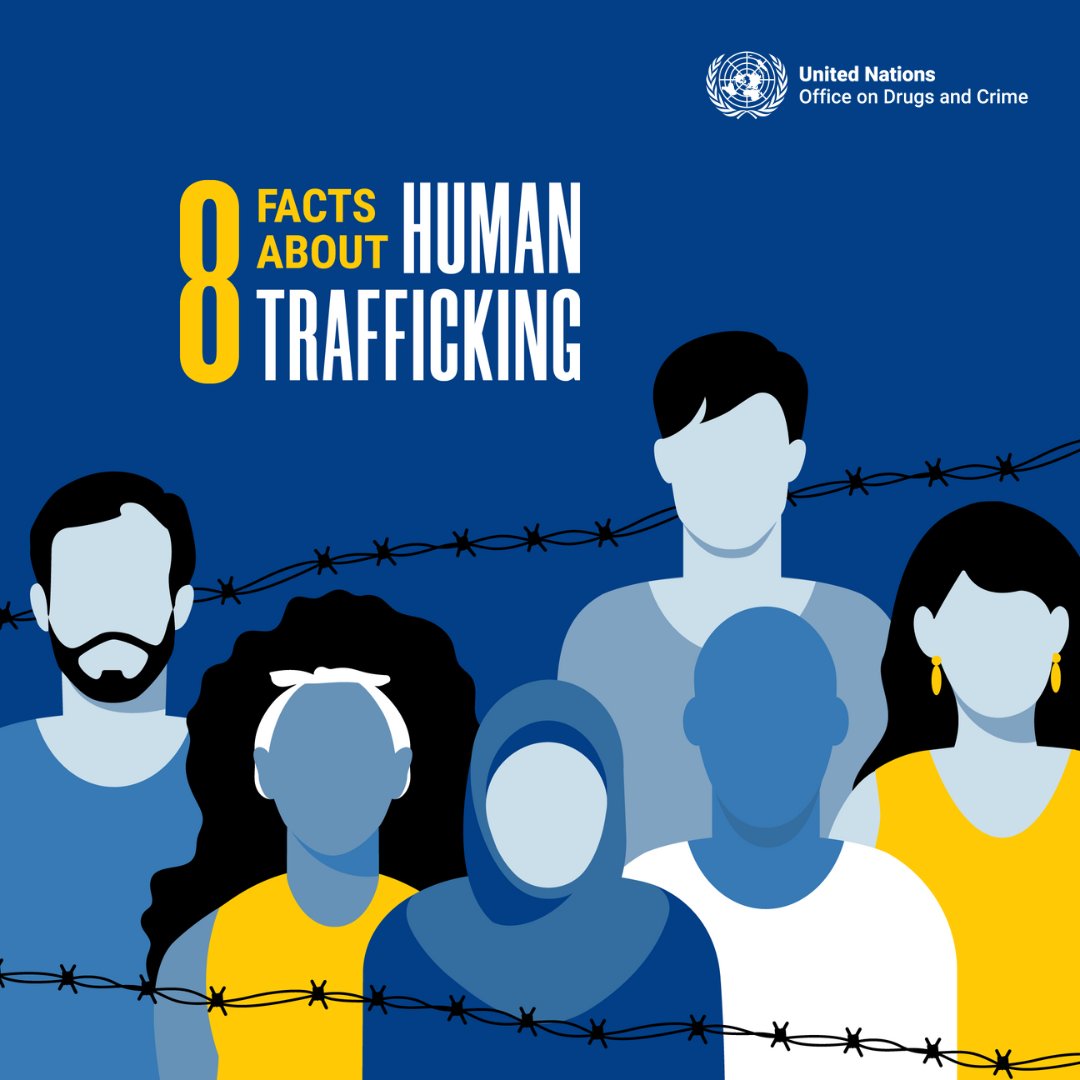 Human trafficking is a widespread crime &amp; a lucrative business that occurs in all regions of the world.

The most common forms of human trafficking are sexual exploitation &amp; forced labour.

More key facts from <a href="/UNODC/">UN Office on Drugs & Crime</a>: unodc.org/unodc/frontpag…
