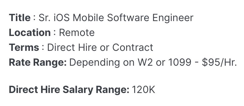 Yo sé que los contractors son los primeros en irse y siempre serán de segunda clase, pero nunca dejará de sorprenderme el contraste entre los salarios de tiempo completo y por hora para *la misma posición*

Los gringos ignoran estas vacantes, en México felizmente las aprovechamos