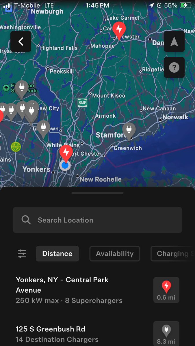 RunInSperrys's tweet photo. @TeslaCharging what a joke to play on other EV drivers.  The app shows the Central Park Ave location in Yonkers as available to us, tricking us into believing it’s got MagicDock like the Brewster NY location, but it doesn’t.  Thanks for wasting my time on another @elonmusk scam! https://t.co/iACa49lrHr