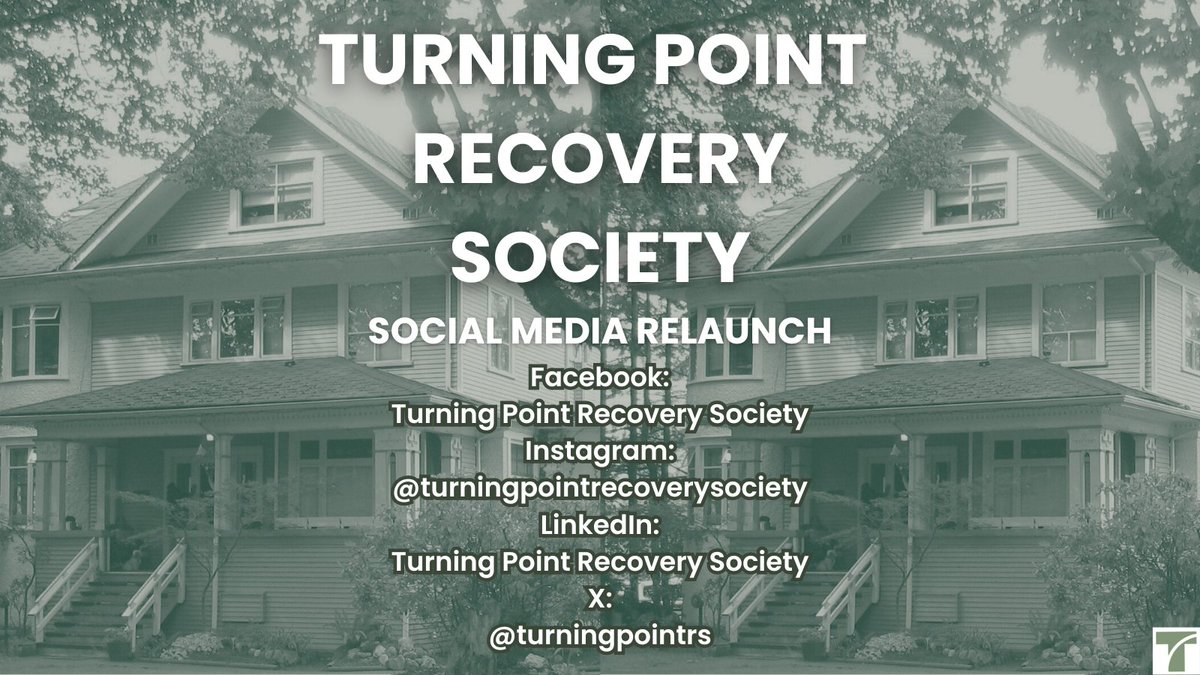 turningpointrs's tweet photo. Make sure to follow us across all platforms for Turning Point Recovery Society's social media relaunch!

Facebook: Turning Point Recovery Society
Instagram: @/turningpointrecoverysociety
LinkedIn: Turning Point Recovery Society
X: @turningpointrs https://t.co/P5BbSRI5Yp