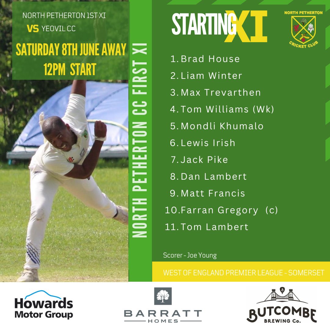 North Petherton CC (@northpethycc) on Twitter photo Team news 👀🏏
The Firsts are away to <a href="/YeovilCricket/">Yeovil Cricket Club</a> and will be hoping to get back to winning ways!
The Seconds have no game, their turn for the first of 2 mid season ‘breaks’. Team news 👀🏏
The Firsts are away to <a href="/YeovilCricket/">Yeovil Cricket Club</a> and will be hoping to get back to winning ways!
The Seconds have no game, their turn for the first of 2 mid season ‘breaks’.