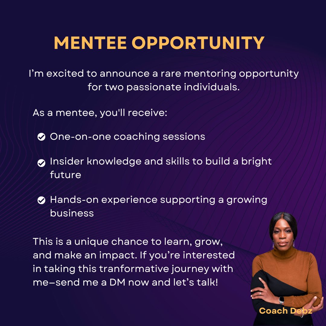 tweetdebz's tweet photo. Looking for a mentee opportunity? Check this out: https://t.co/Xs5oB6NlKC