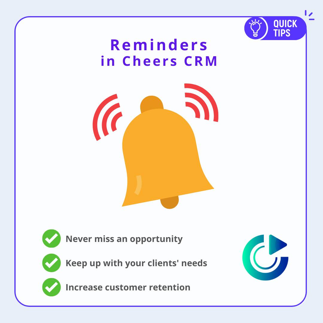 CheersConnect's tweet photo. Why Contact Reminders are vital to your clients’ communications?

Find out more at
https://t.co/8bnQtW7V7b

#customer #reminders #cheers #cheersconnect https://t.co/uvLBxGdTxs