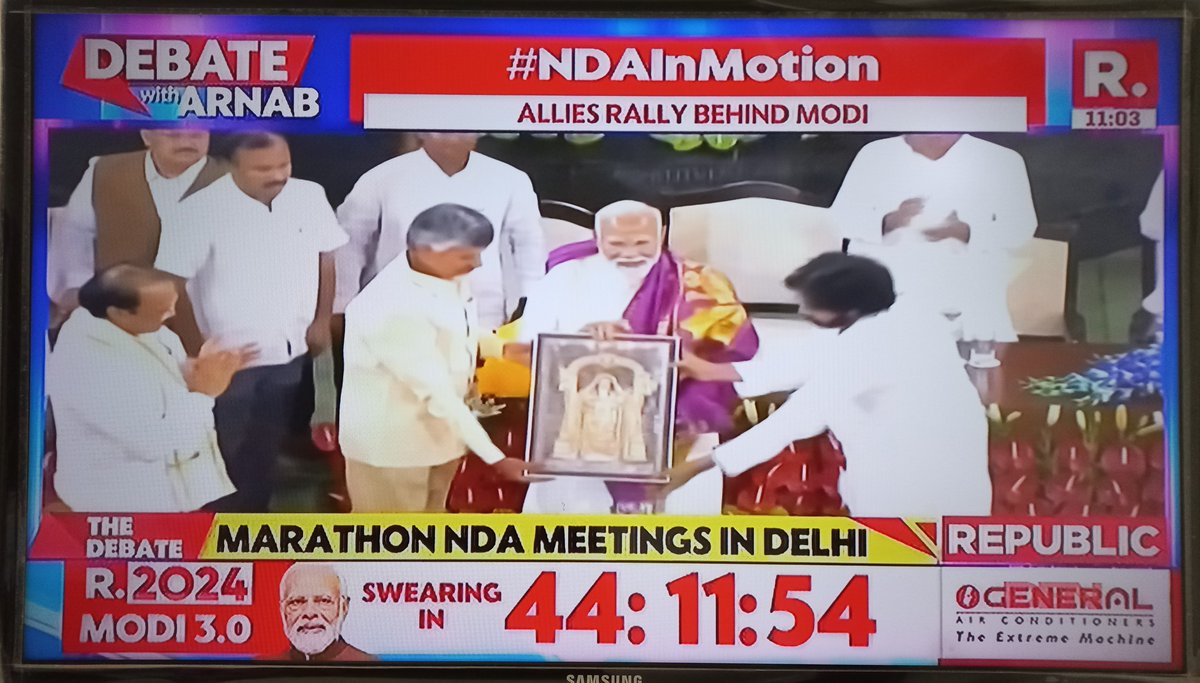 ProfSRK's tweet photo. Narendra Modi Ji said: "Whatever we have done in the past 10 years is just a trailer, many more yet to come".
This will surely create Tremors in the Opposition Bloc, especially to all the Corrupted Politicians.
#NDAParliamentaryMeeting #NDAGovt #NDAInMotion #Modi4ViksitBharat https://t.co/J5ndTHvjVK