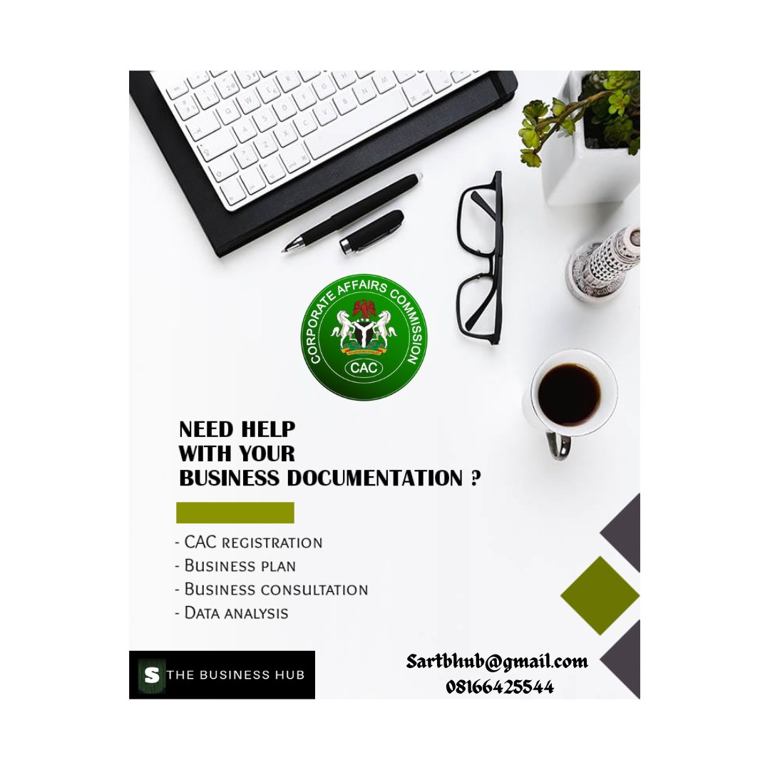 SARTguru's tweet photo. @Oludeewon Let The Business Hub help you through the registration process. Our experts will help you:

Register your business name
File Annual Tax Returns, and
Other Post Incorporation services 

Reach out now:

WhatsApp: +2348166425544
Email: mailto:sartbhub@gmail.com
#CACRegistration https://t.co/CXzkxf36mt