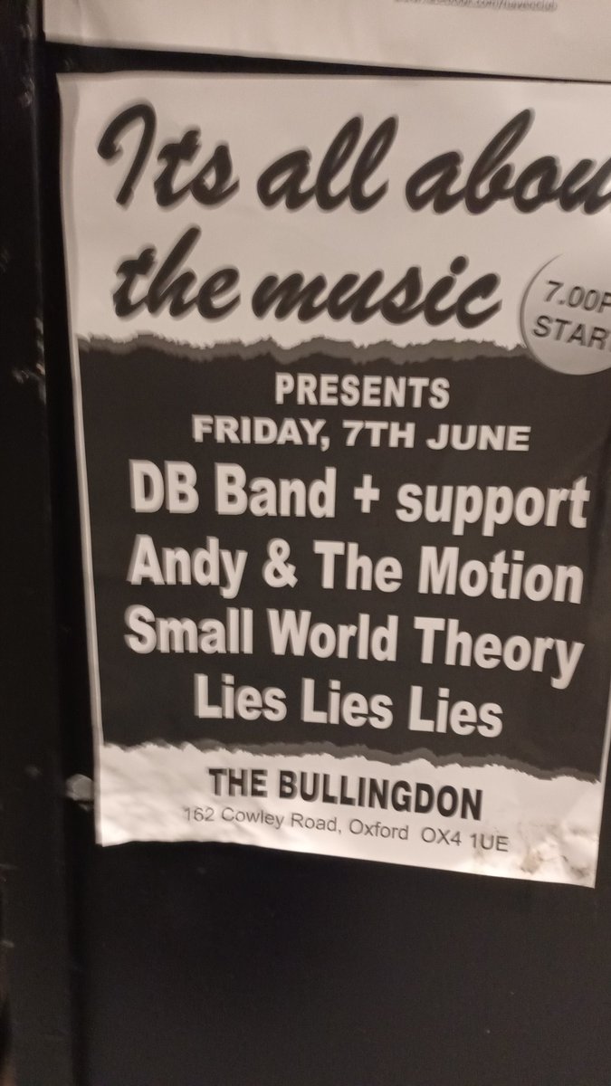 Sold out tonight on the Cowley Road.