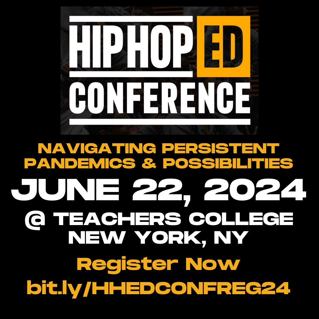 Two weeks and counting until the #HipHopEd family reunion. Register and spread the word. See you in NYC