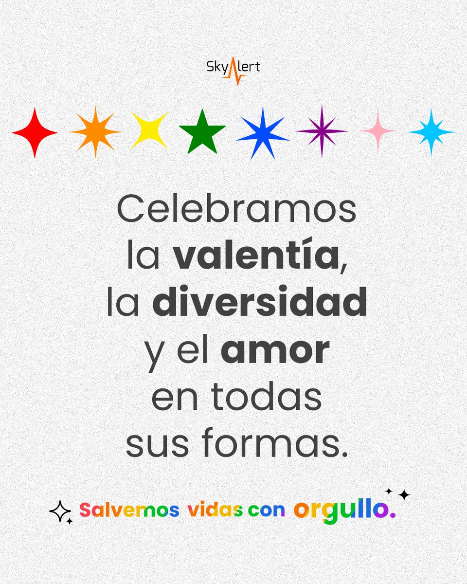 SkyAlertMx's tweet photo. En #SkyAlert rechazamos cualquier forma de discriminación. Conmemoramos la lucha por la igualdad y celebramos la diversidad salvando vidas con orgullo. ❤️🧡💛💚💙💜

#SkyAlertDiverso #MesDelOrgullo #PRIDE https://t.co/3oCkN7ZXgY