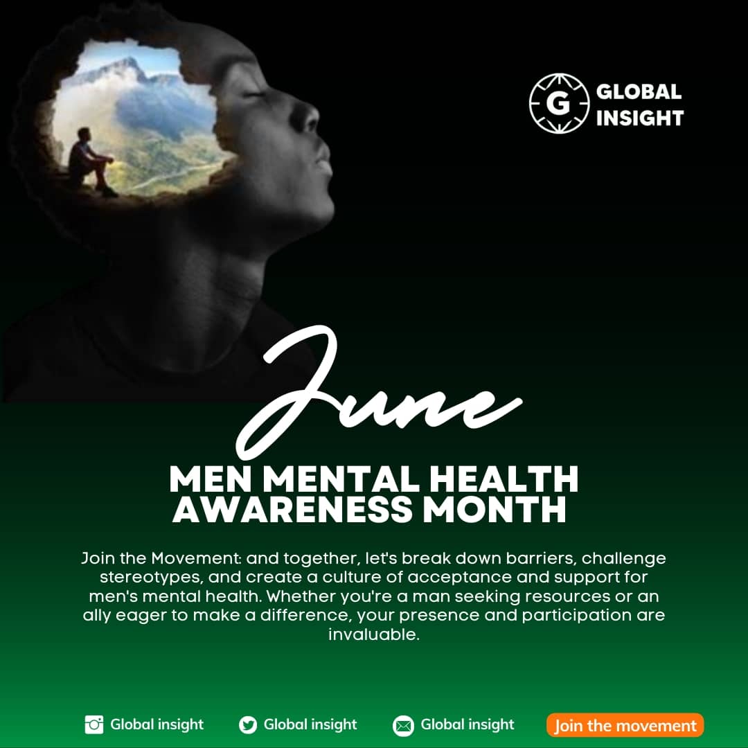 GlobalInsightMI's tweet photo. Welcome to June, the month we remind men that seeking mental health and wellness is not "gay". That finding help from therapy, medication and community interventions does nothing to reduce your masculinity.
This June, let us break down these stereotypes and barriers.
#forthemen https://t.co/ACLRbFaoQu