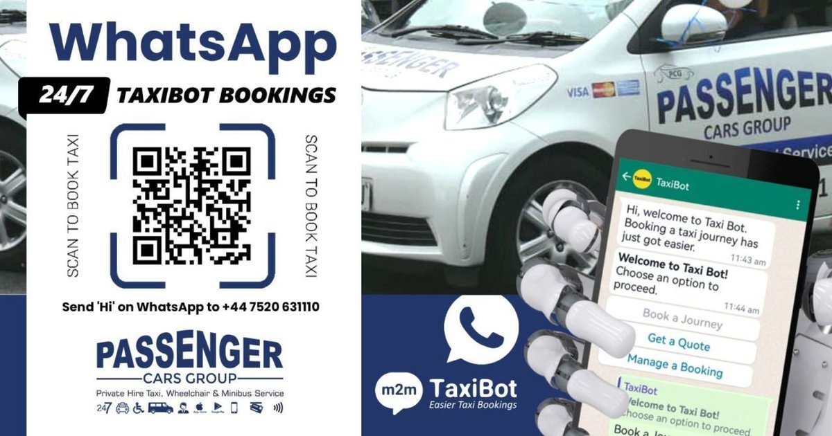 Heading out this weekend and in need of a Taxi? 

Simply message our WhatsApp TaxiBot by saving the contact as Passenger Cars TaxiBot 🚕 it's so easy just say Hi👋 
buff.ly/3K85hCk 

No need to speak to an operator WhatsApp manages the whole process 

#TaxiBooking