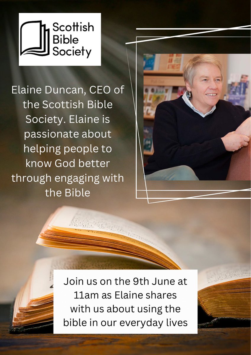 KingsInverness's tweet photo. Join us this Sunday at 11am as we welcome Elaine Duncan from the @scottishbiblesociety to share at our morning meeting.  Elaine will then be with us again in the evening at 7pm as she shares about the global impact of the world’s best seller! https://t.co/PblqU0WlIm