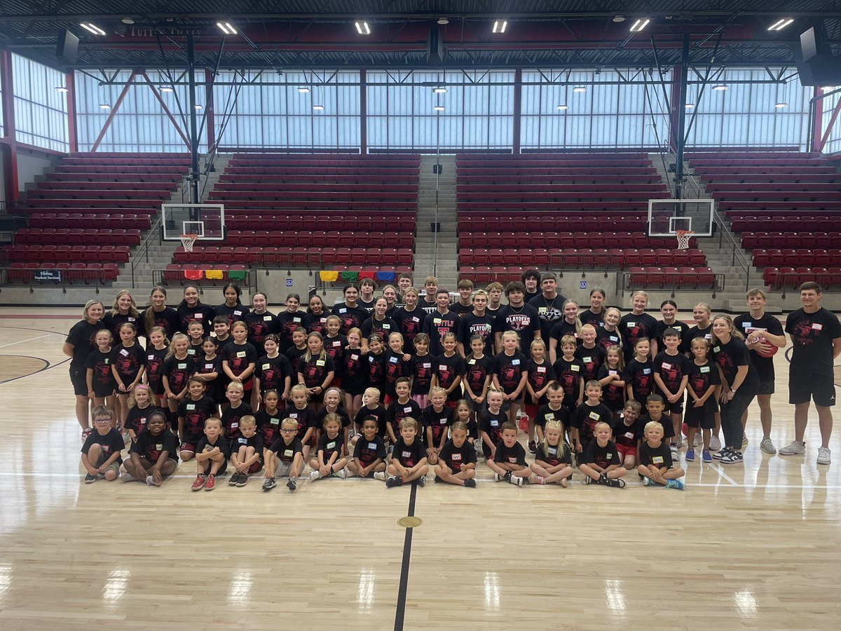 tuttle_gbball's tweet photo. Wrapped up our camp week today! 111 campers came through our doors this week, and we had so much fun teaching them some basketball and hopefully sparking a love for the game! #family @Tuttle_Ath_Dept @tuttle_mbb https://t.co/52Y65yADge