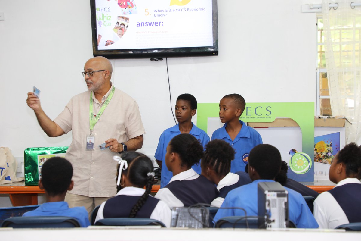 oecscommission's tweet photo. 📚✨ We're at it again! The #OECS Director General joined us on a visit to Anse La Raye and Canaries Primary Schools as part of our 43rd anniversary activities.🌟 #OECS43 https://t.co/VTFgHcApAr