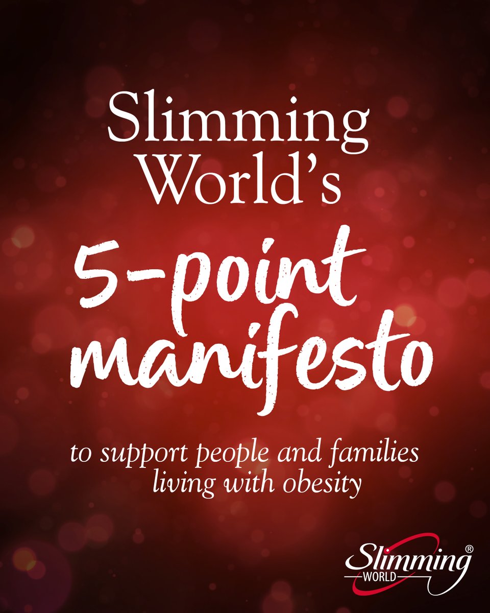 SlimmingWorld's tweet photo. With the General Election approaching, we’re proud to share our manifesto calling for an obesity strategy that is inclusive, practical, effective, and sustainable – recognising that one size doesn’t fit all ❤️.  Read more here 👉: https://t.co/wwE0dZ3Ehy https://t.co/MoJWiR7uk3