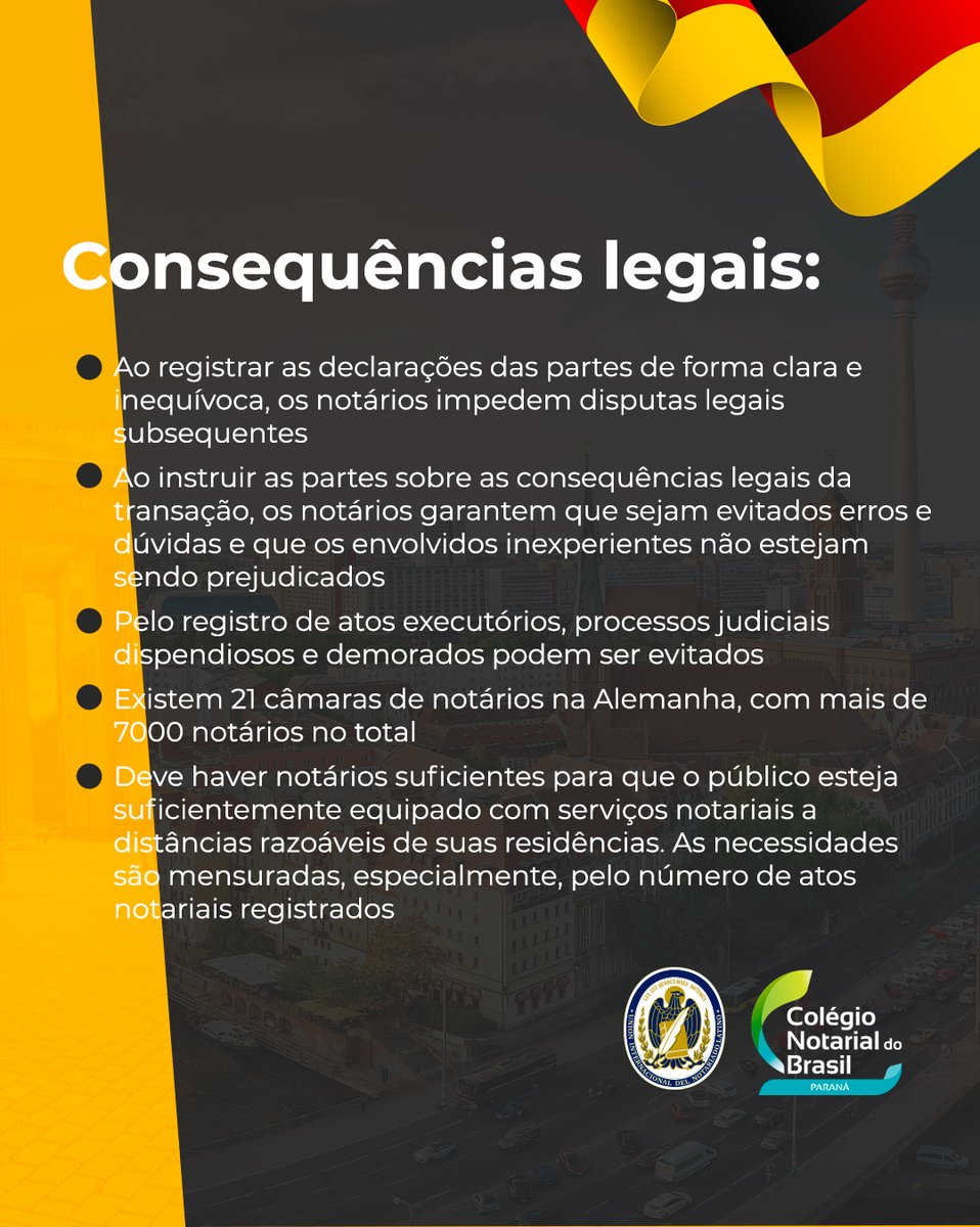 cnb_pr's tweet photo. ✨ Você sabia que os tabeliães estão presentes em mais de 90 países ao redor do mundo? Embarque conosco em uma viagem até a Alemanha para desvendar os detalhes do sistema notarial desse país, repleto de história e tradição. https://t.co/N4KheN9lNC