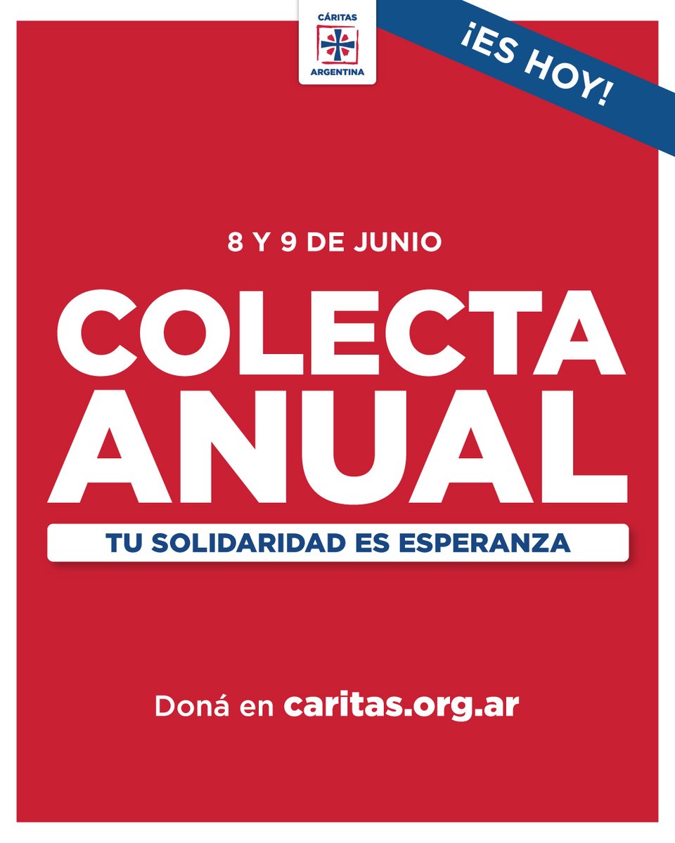 ¡Hoy y mañana en todas las Cáritas parroquiales y diocesanas realizamos la #ColectaAnualDeCaritas!

Necesitamos tu colaboración para seguir acompañando a los hermanos más necesitados de nuestra Argentina. 🫶🏼

Acercate a tu parroquia o doná online en caritas.org.ar