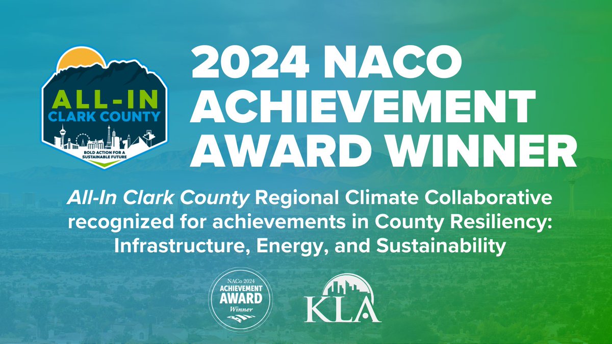 BIG NEWS: Our partners at the Clark County Department of Environment and Sustainability (DES) have been recognized as 2024 Achievement Award winners by the National Association of Counties!🏆