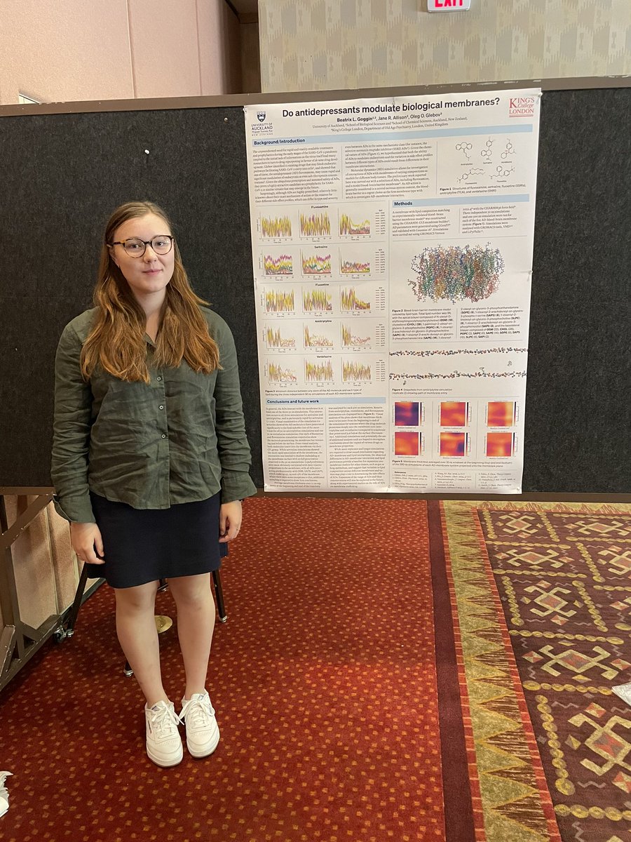alphabeata_'s tweet image. On my way home from an incredible week at the Biophysical Society Molecular Biophysics of Membranes conference, where I presented my computational work for a really exciting project with Oleg Glebov, and was one of four recipients of an Outstanding Poster Award.