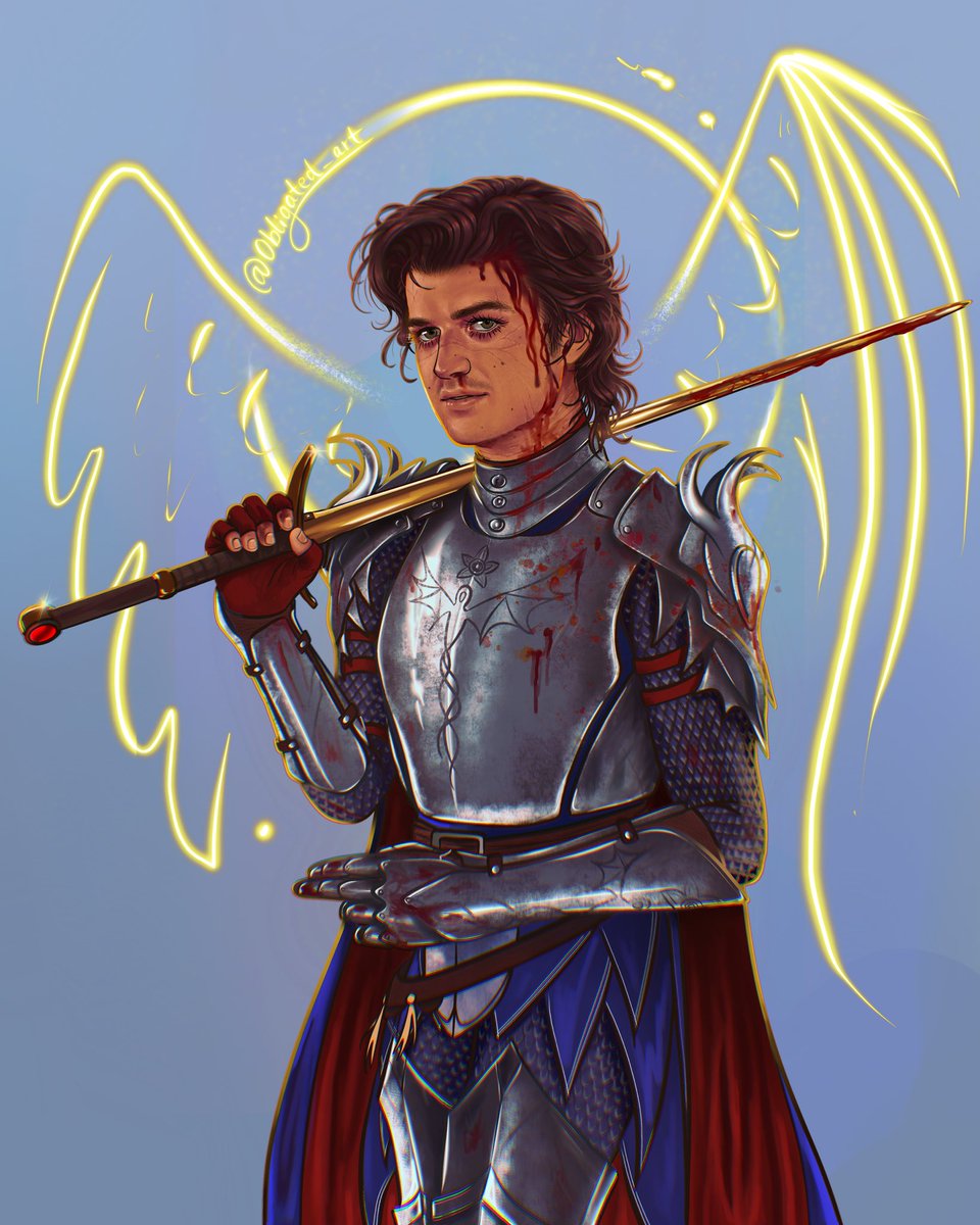 Obligated_art's tweet photo. Astarion doesn’t have the best hair in camp anymore… 
Wacky crossover, my beloved, presenting: Steve the Paladin https://t.co/zWofj3DLIi