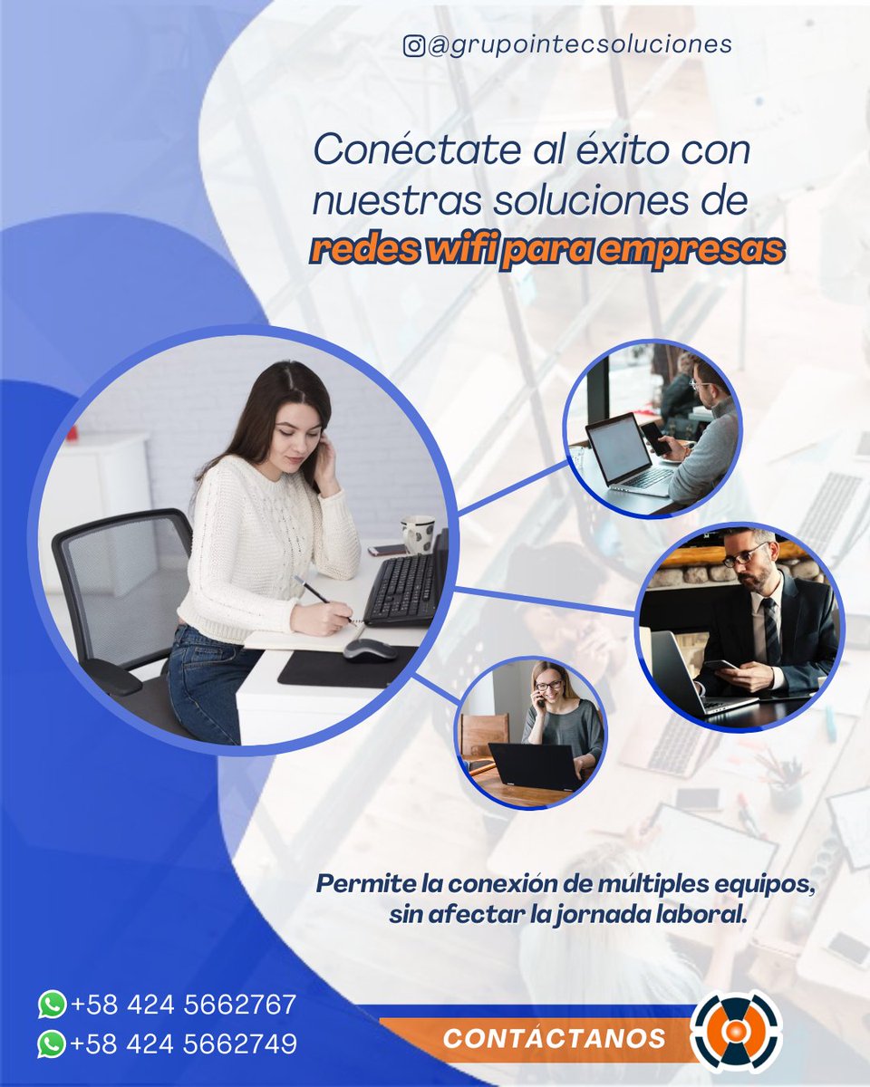 GrupoIntec's tweet photo. ➡️ A través de nuestro servicio podemos brindarte la solución a tus problemas de #conexión, con equipos de alta tecnología, que mejoraran la cobertura en tu red de internet (incluso en áreas donde no llega la conexión). 📲 Contáctanos para más información. #wificorporativo https://t.co/j0nDyPDIqD