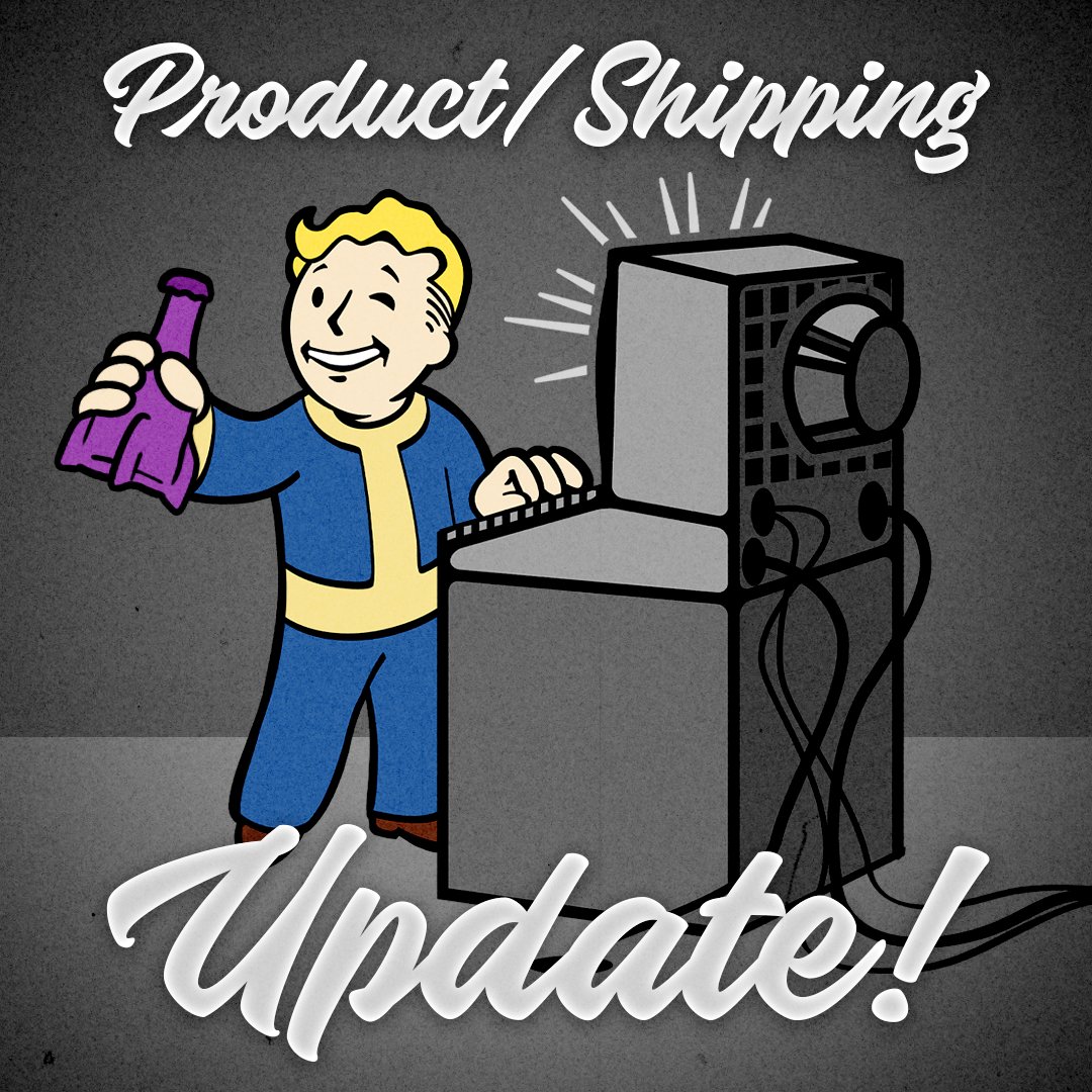 Dear Vault Dwellers,

We recently experienced an influx of reseller &amp; fraudulent purchases on our Fallout Nuka Grape Glass Bottle &amp; Cap launch.

To ensure that our collectibles reach true fans, we are delaying shipment on this item until next week while we audit the placed