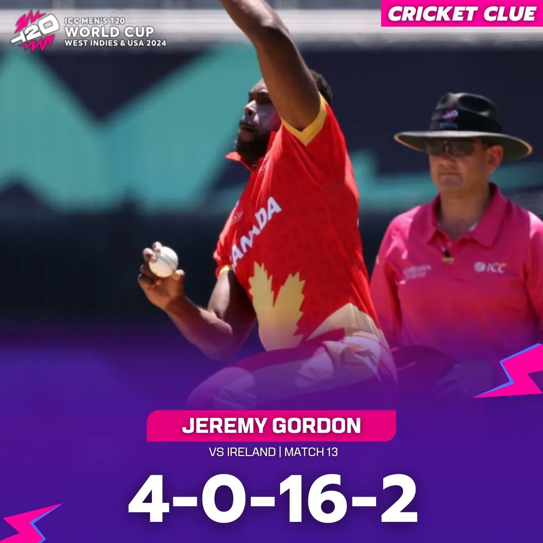 cricketclue247's tweet photo. Outstanding Bowling Performance From Canada Bowlers 💥🔥
#T20WorldCup2024 #Canada #JeremyGordon #IREvCAN #T20WorldCup https://t.co/fnbyxbLckn