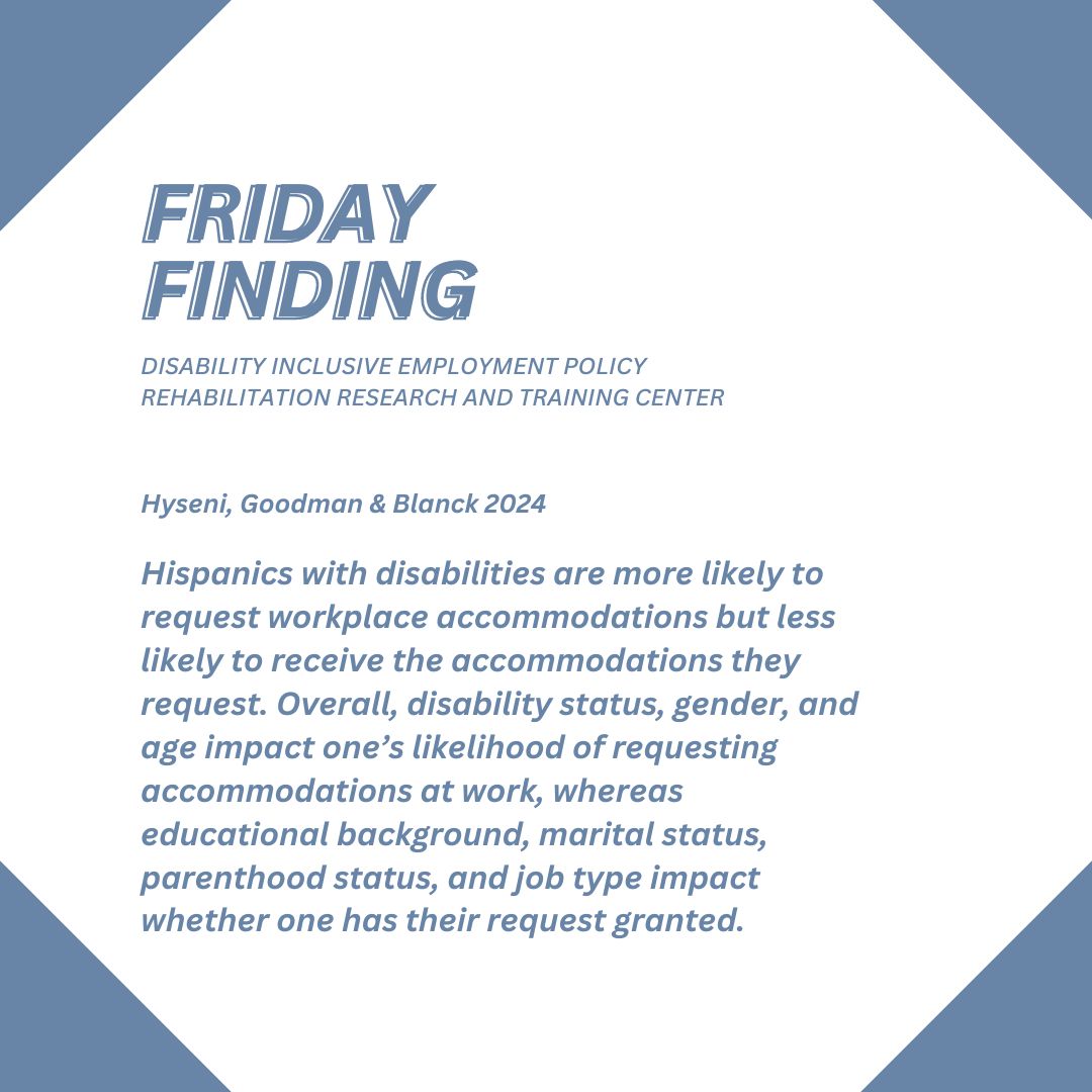 dieprrtc's tweet image. Today's Friday Finding

disabilityinclusiveemployment.org/diep_rrtc_rese…

#disability #intersectionality #accommodations