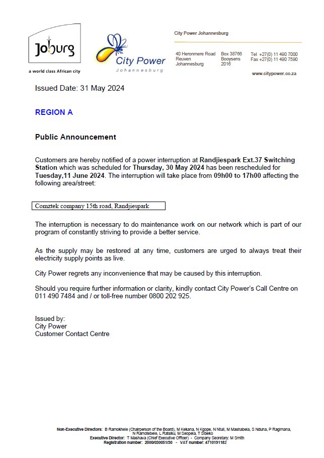 @CityPowerJhb tweet media