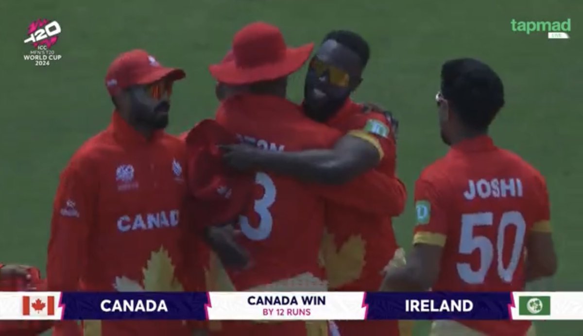 Team Canada’s first win in the ICC T20 World Cup! Canadian cricket’s going places 

#CANvIRE