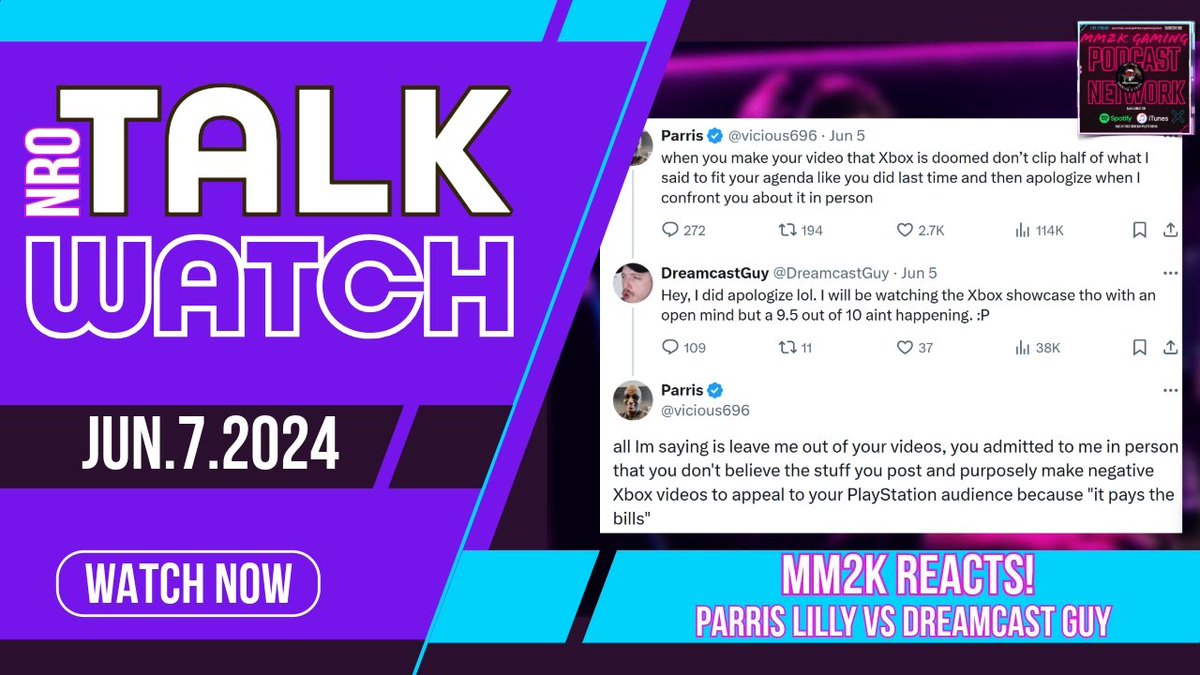 MM2K's tweet image. AVAILABLE NOW FOR MEMBERS 

Dreamcast Guy vs Parris who to believe?!? | #NROTalkWatch № 24.06.07

youtu.be/26AvS5sHBhk