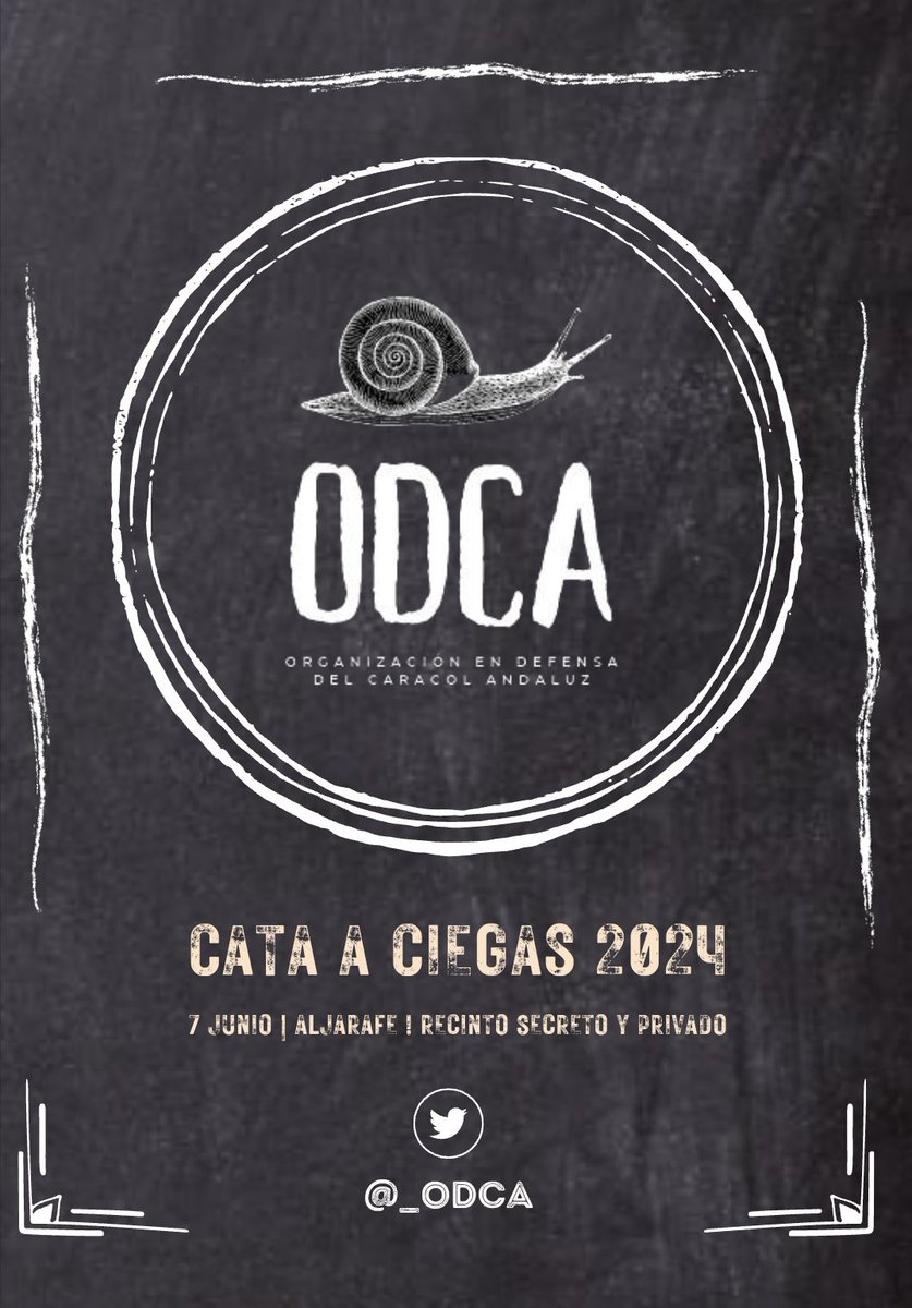 📢 ATENCIÓN CARACOLER@S 📢 

Llega la II edición de la cata a ciegas de #ODCA 🐌

Un evento en el que se catarán una decena de tapas de caracoles de los mejores bares sevillanos y determinará la clasificación de la temporada 24/25.

La cita es privada y exclusiva. Os informaremos