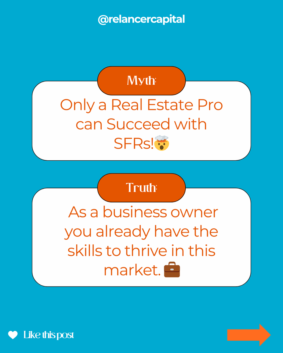RelancerCapital's tweet photo. Entrepreneurs already have the skills to WIN in SFR game. 💪
#SFRInvesting #RealEstateInvesting #Entrepreneurs #PassiveIncome #FinancialFreedom #RelancerCapital https://t.co/LW2wlMtnzK