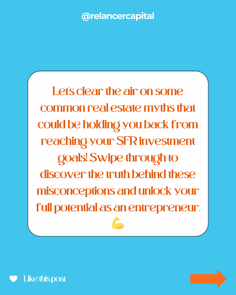 RelancerCapital's tweet photo. Entrepreneurs already have the skills to WIN in SFR game. 💪
#SFRInvesting #RealEstateInvesting #Entrepreneurs #PassiveIncome #FinancialFreedom #RelancerCapital https://t.co/LW2wlMtnzK