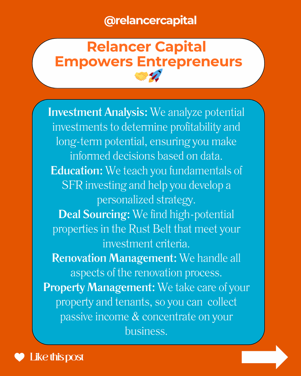 RelancerCapital's tweet photo. Entrepreneurs already have the skills to WIN in SFR game. 💪
#SFRInvesting #RealEstateInvesting #Entrepreneurs #PassiveIncome #FinancialFreedom #RelancerCapital https://t.co/LW2wlMtnzK