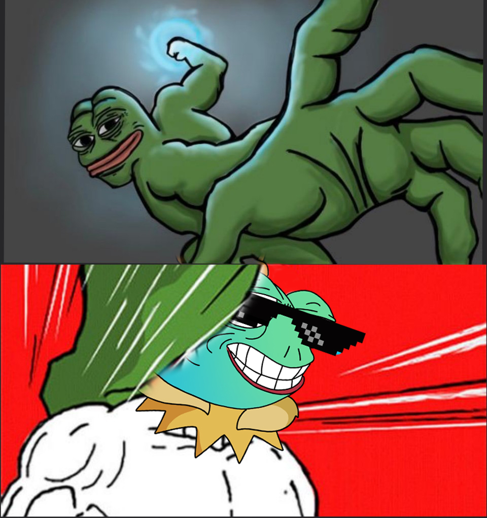frogymemeworld's tweet photo. 🐸 Old guard vs. New cool 🐸: The ultimate meme showdown! 

#PEPE #FROGYMEME https://t.co/yY8XDi3UQC