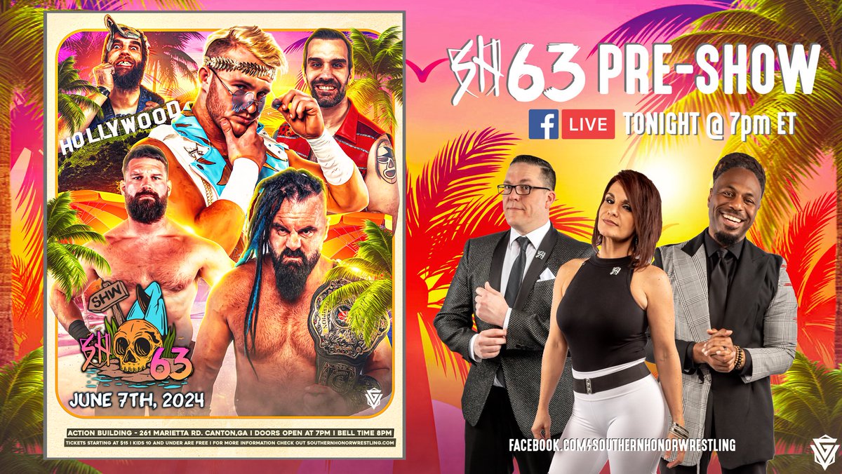 SHWpod's tweet photo. Tune in TONIGHT at 7pm ET for the Official #SHW63 Facebook LIVE Pre-Show, hosted by the Voices of @SHonorWrestling! And join us at The Action Building for another unpredictable night as we make our final stop on the Road To The #RumbleJack!
▶️ https://t.co/s1IcnWE9hQ https://t.co/xlr4BtVLSm