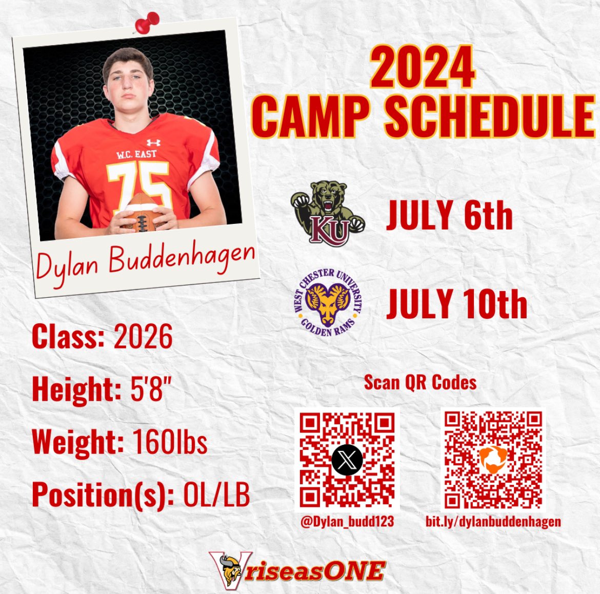 Dylan Buddenhagen (@dylan_budd123) on Twitter photo I’m excited to compete! These are the camps I will be competing at <a href="/WCEastFootball/">WC East Vikings Football</a> <a href="/CoachStephenWCE/">Coach Stephen</a> I’m excited to compete! These are the camps I will be competing at <a href="/WCEastFootball/">WC East Vikings Football</a> <a href="/CoachStephenWCE/">Coach Stephen</a>